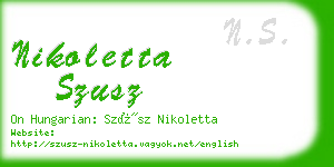 nikoletta szusz business card